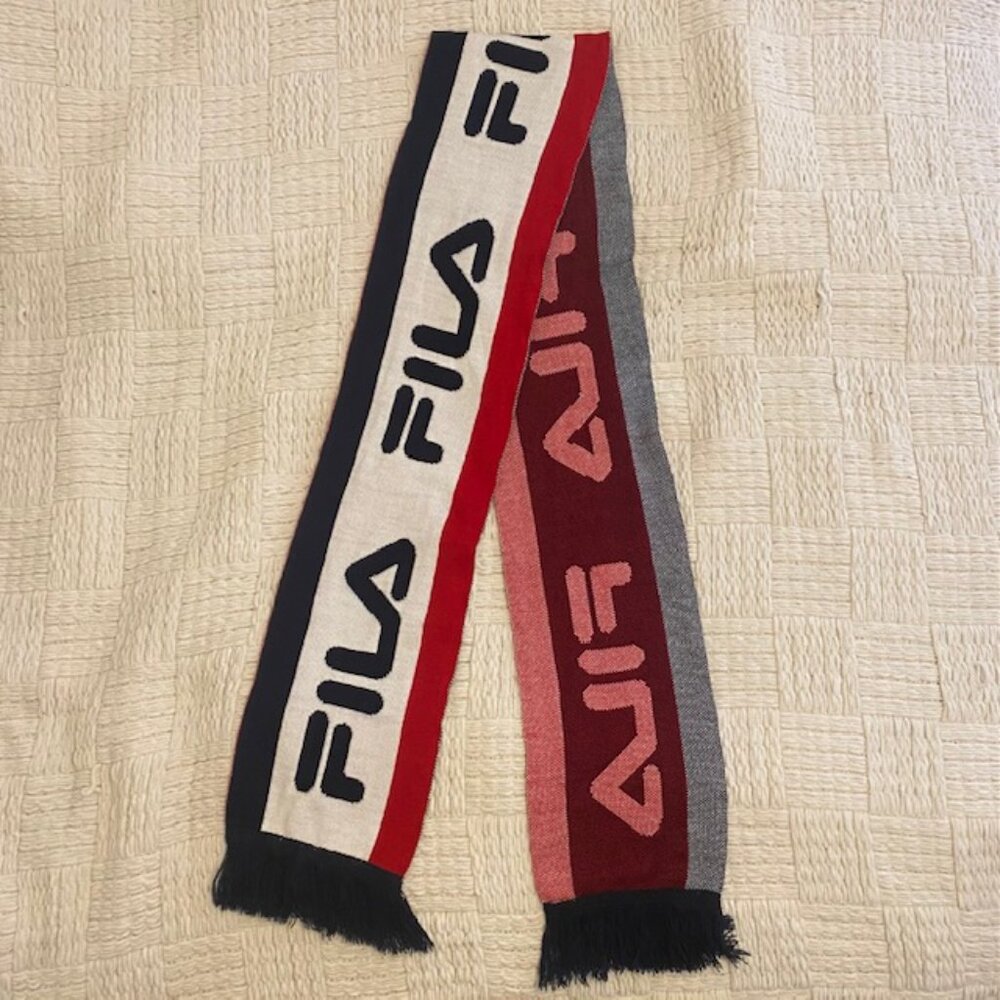 FILA Scarf With Fringe Unisex Warm Winter Skiing